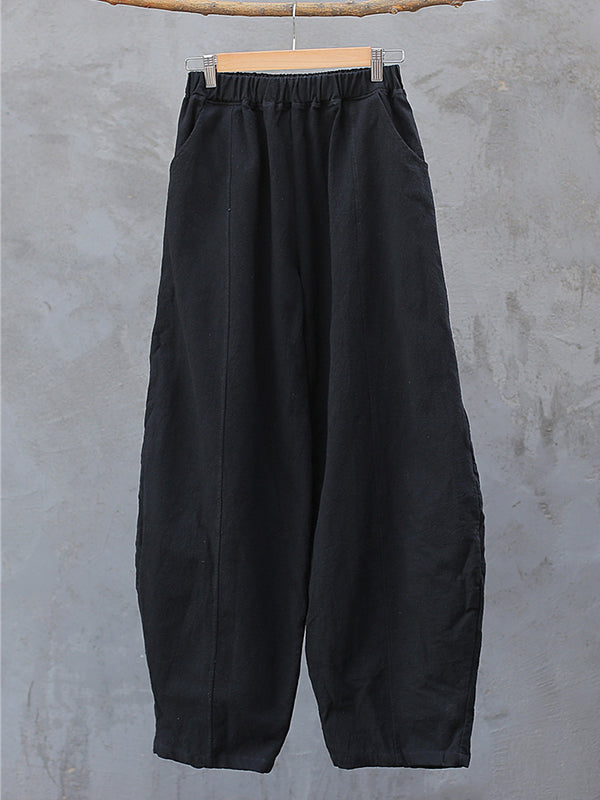 Pantalon simple taille haute, à jambes larges, couleur unie
