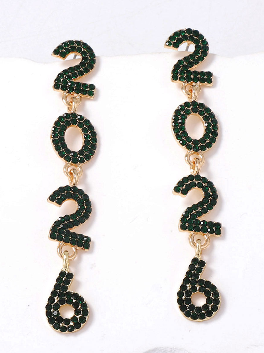 Boucles d'oreilles brillantes à motifs figuratifs, à strass