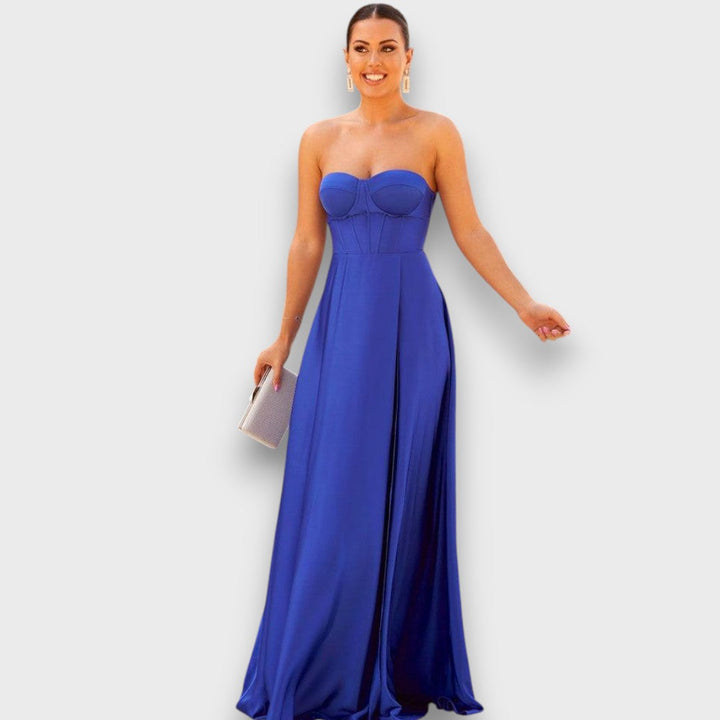 Victoria – Robe de soirée sans épaules avec lacets au dos