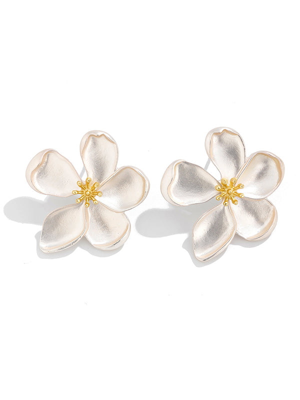 Boucles d'oreilles pendantes en forme de fleur, à pompons