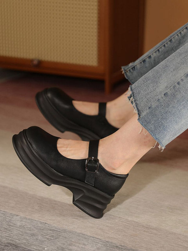 Chaussures à plateforme Mary Janes avec boucle de ceinture