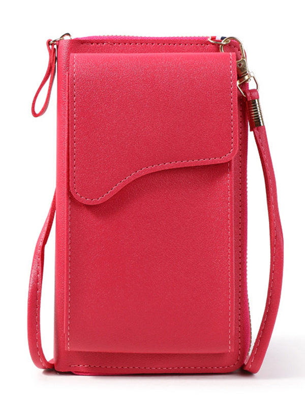 Sac à bandoulière simple en PU de couleur unie
