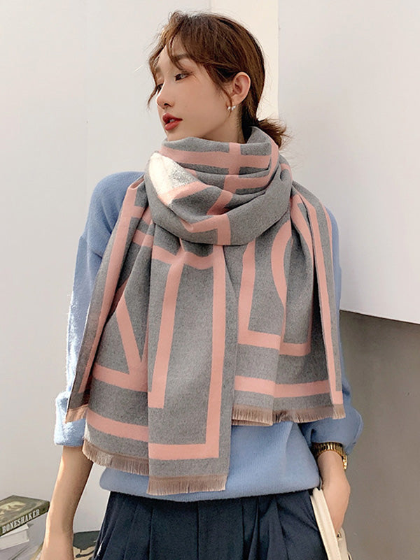 Châle Double Face Imitation Cachemire