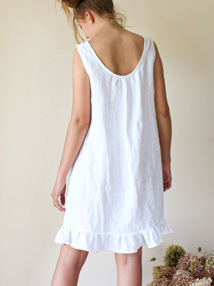 Paula - Robe mini sans manches avec volants pour les jours ensoleillés