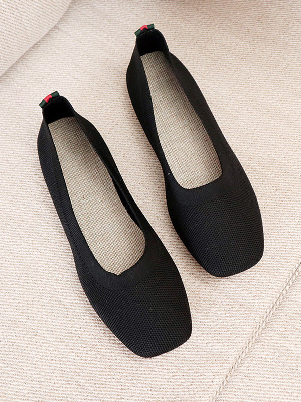Chaussures plates respirantes de couleur unie