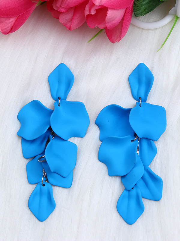 Boucles d'oreilles à chaîne, en forme de fleur