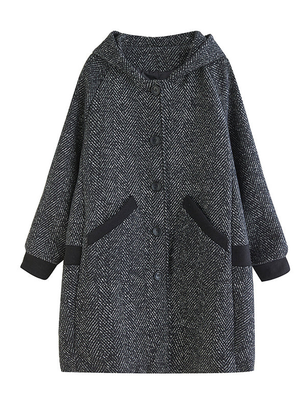 Veste ample chaude à manches longues, à capuche