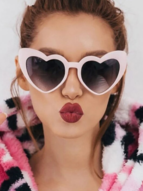 Lunettes de soleil en forme de cœur, anti-UV