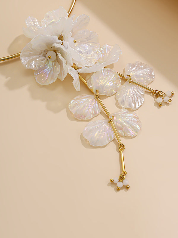 Boucles d'oreilles perlées en forme de fleur