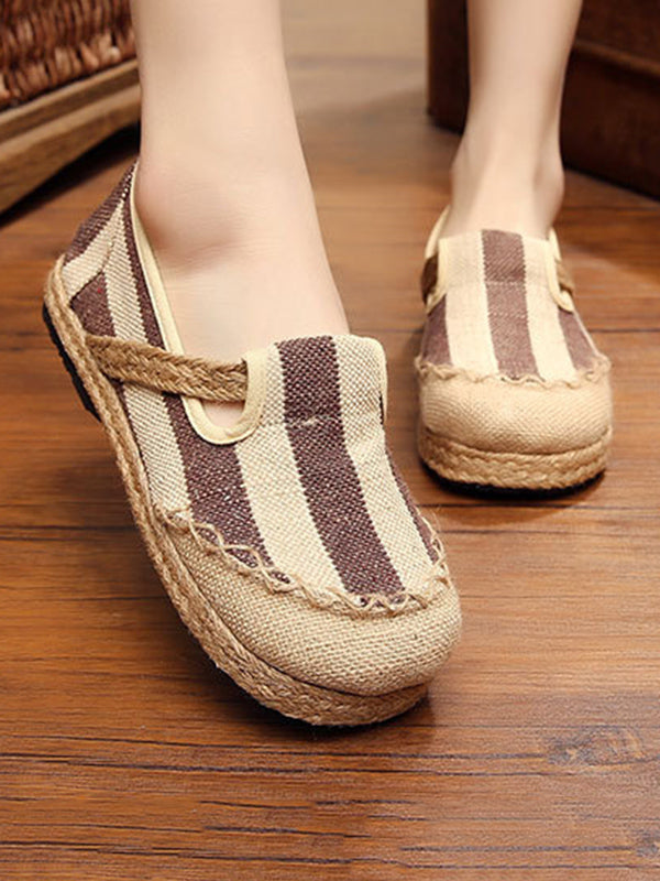 Chaussures en toile à rayures Chaussures plates