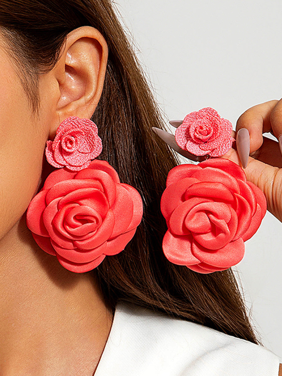 Boucles d'oreilles pendantes en forme de fleur
