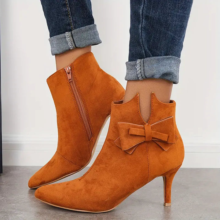 Bottines en daim avec fermeture éclair pour femmes