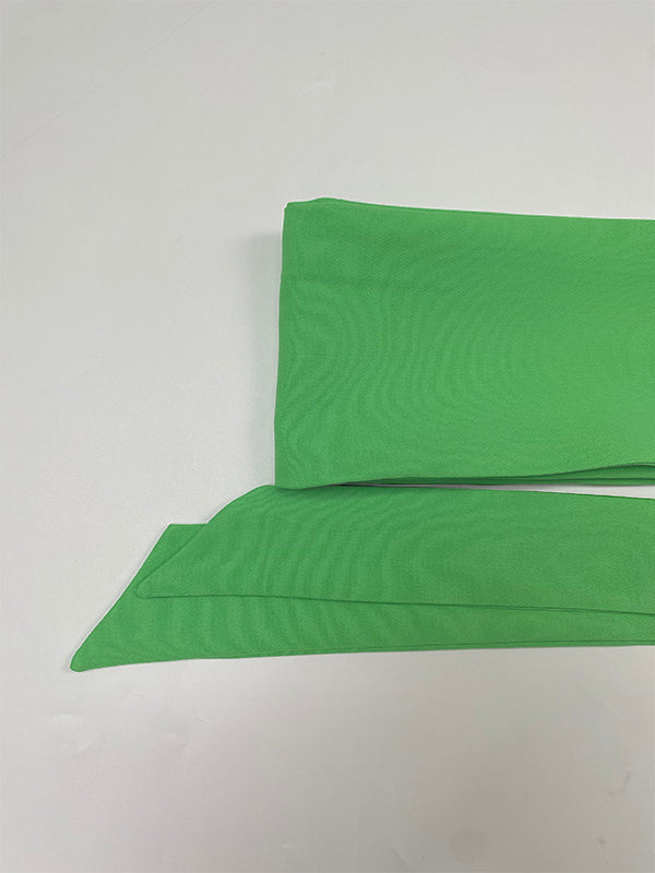 Robe longue à manches mi-longues, taille haute, à taille nouée, à col en V, couleur unie