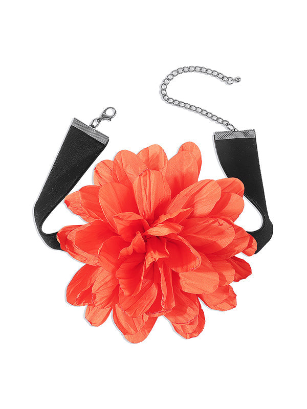 Collier à chaîne, à fleurs en 3D