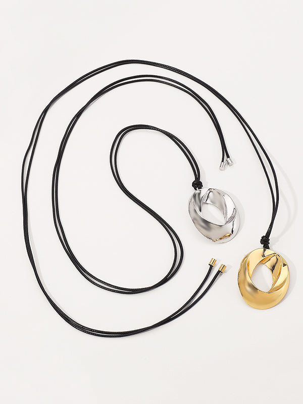 Collier réglable géométrique ajouré couleur unie