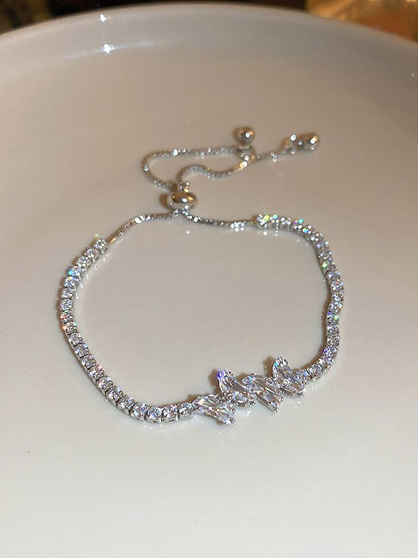Bracelet réglable géométrique brillant à strass
