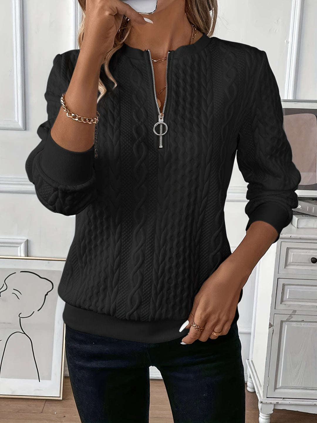 Lea | Pull en tricot torsadé classique pour femmes