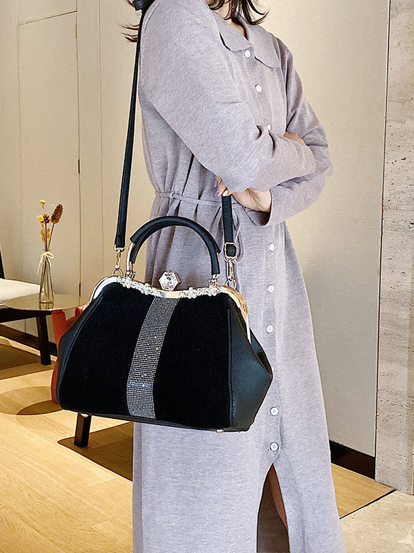 Sac à main géométrique à sequins, à empiècements
