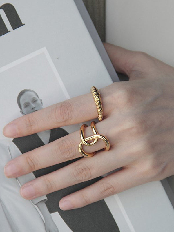 Bague réglable géométrique normcore, couleur unie