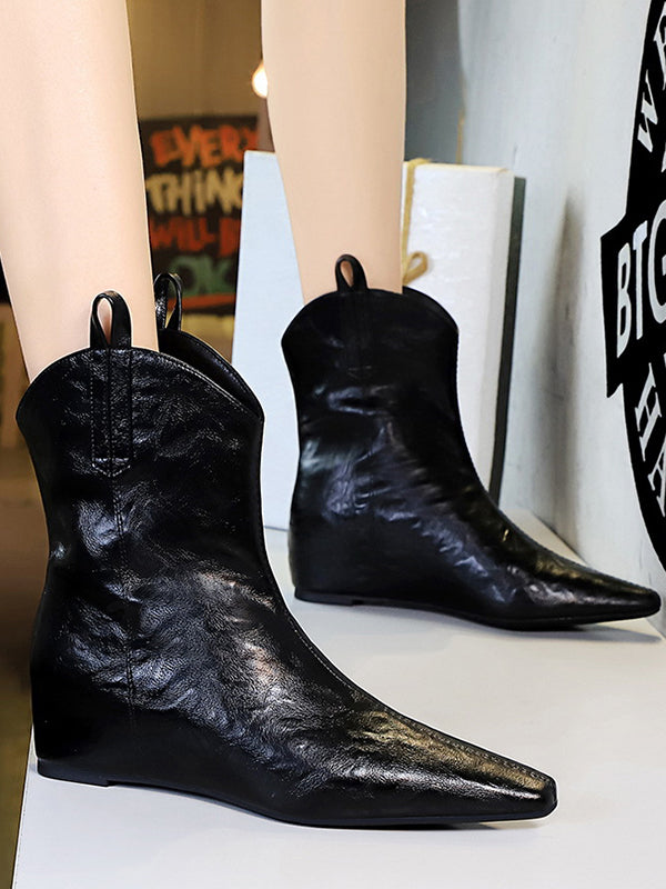 Chaussures à bout pointu, à empiècements, couleur unie
