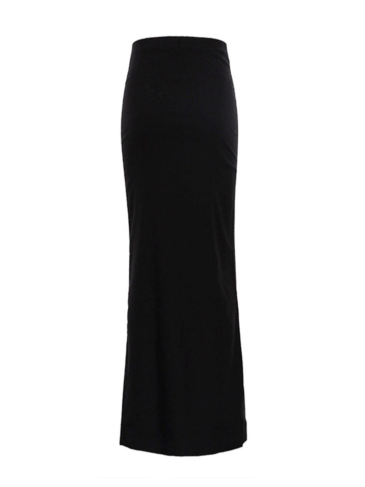 Jupe moulante coupe droite, couleur unie