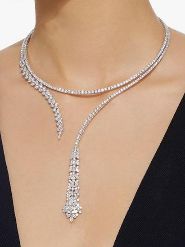 Collier urbain tendance, à strass