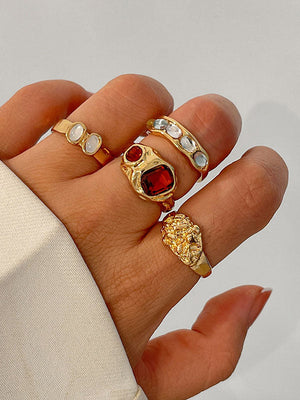 Bague géométrique à strass