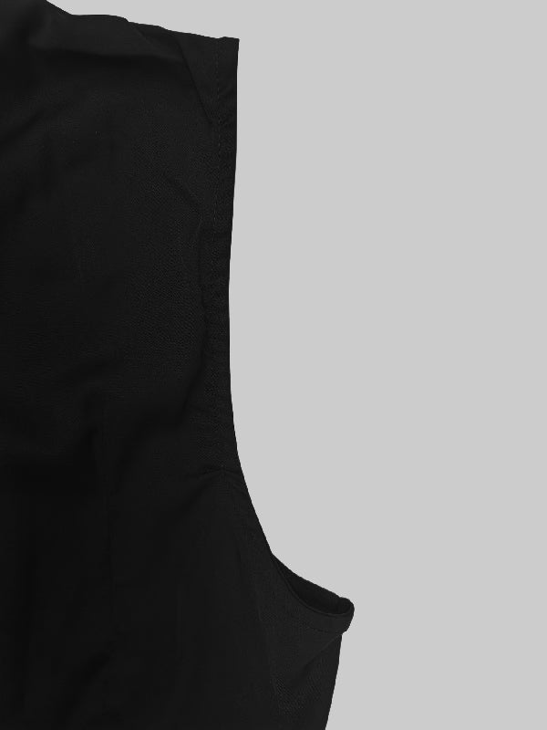 Robe de soirée longue plissée style cape, à ourlet plongeant, à empiècements, à col rond, couleur unie