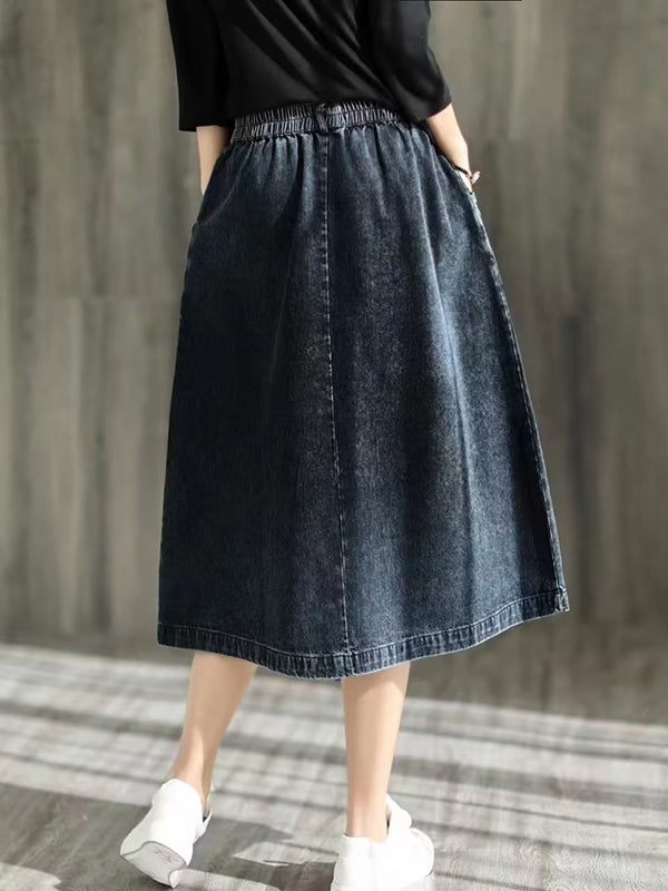 Jupe ample asymétrique à taille élastique, à empiècements