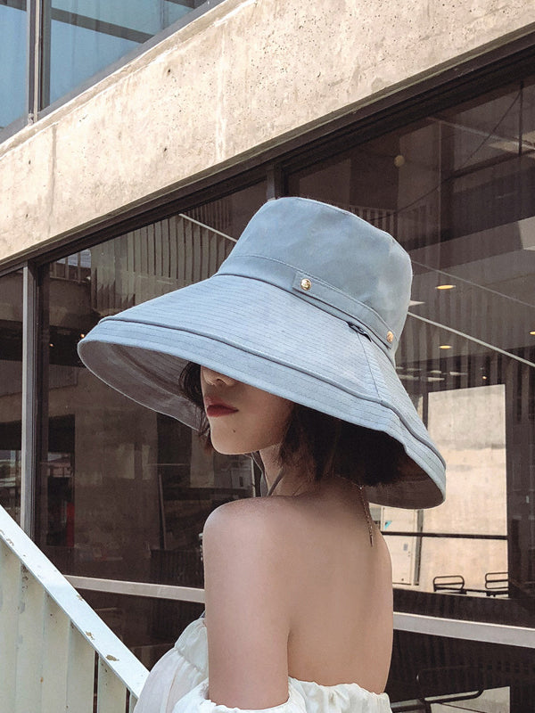 Chapeau bob décontracté à large bord et protection solaire solide