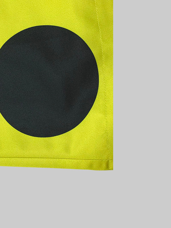 Veste ample plissée à manches longues, à pois, à empiècements, à col rond