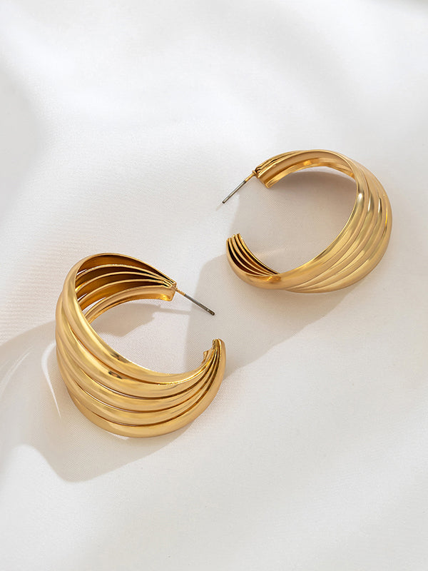 Boucles d'oreilles géométriques normcore, couleur unie
