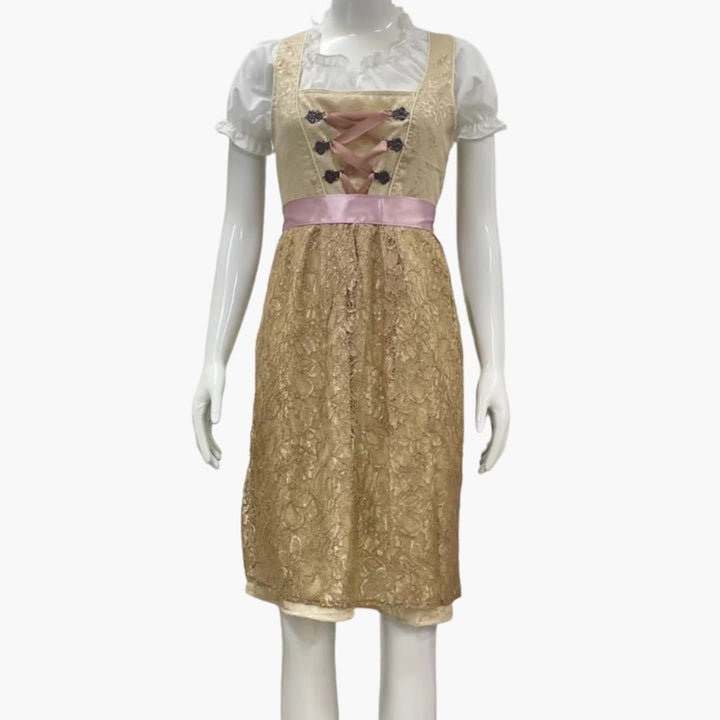 Robe Midi Dirndl traditionnelle pour femmes - Oktoberfest 2025