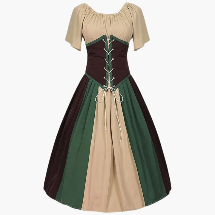 Robe Dirndl classique avec manches bouffantes pour femmes - Oktoberfest 2025