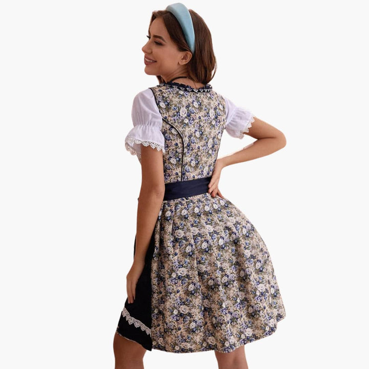 Robe dirndl fleuri pour femmes - Oktoberfest 2025