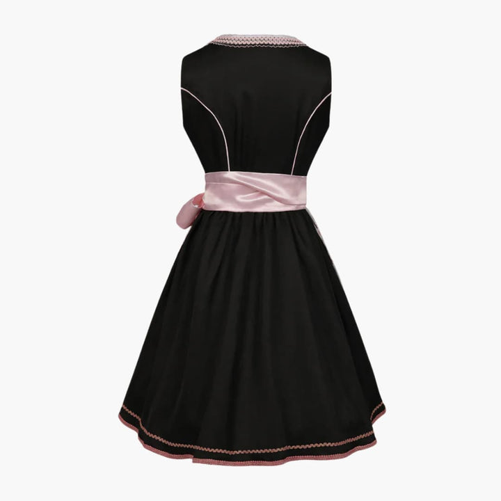 Robe Dirndl brodée avec ceinture en satin pour femmes - Oktoberfest 2025