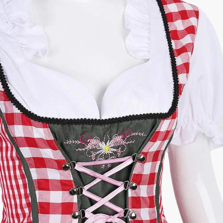 Robe dirndl traditionnelle avec tablier pour femmes - Oktoberfest 2025