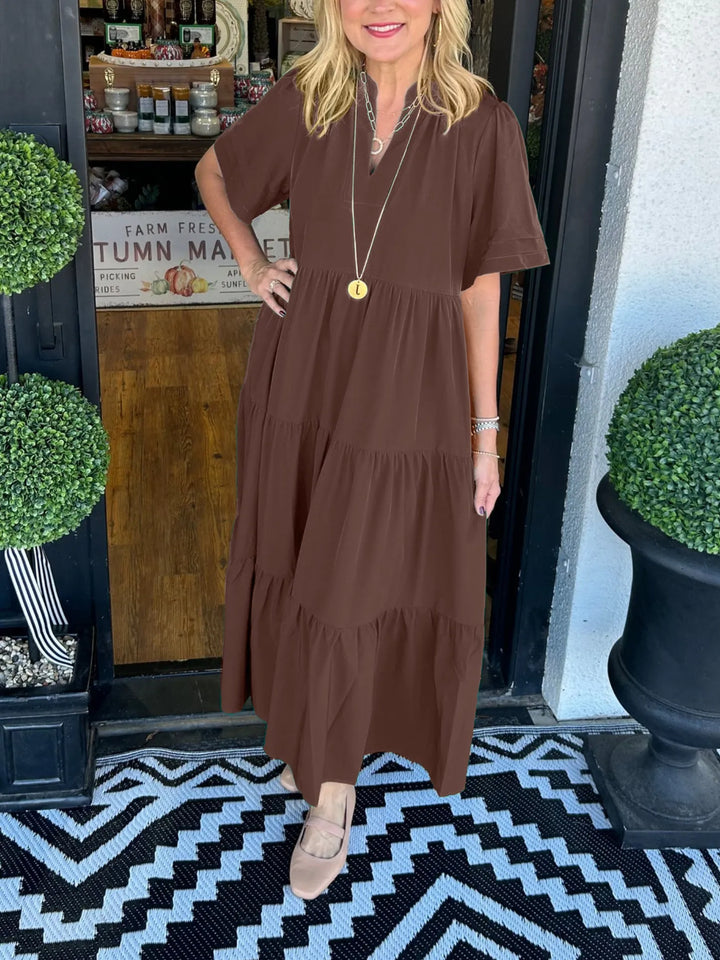 MARJOEIN - ROBE MIDI À MANCHES COURTES