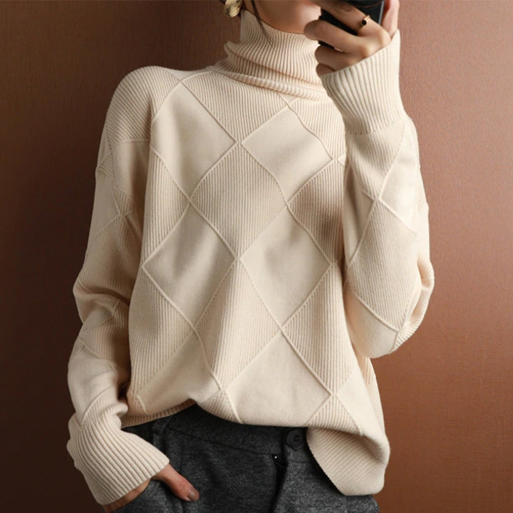 Pull col roulé femme tricoté | Oversize & Doux