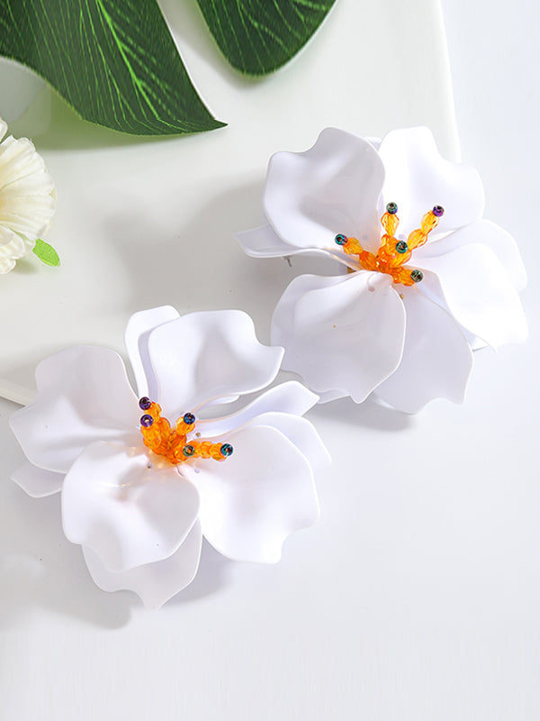 Boucles d'oreilles pendantes en forme de fleur