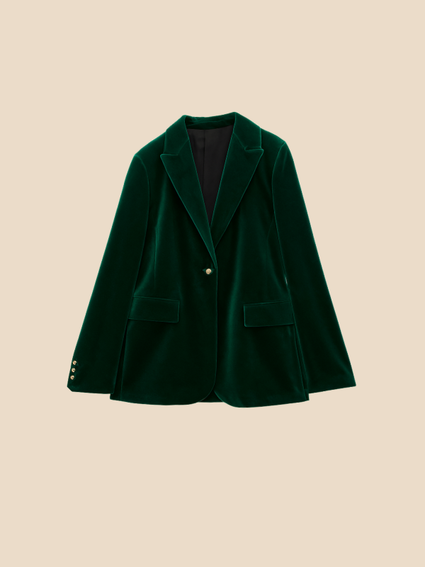 Veste en Velours à Boutons pour Femmes