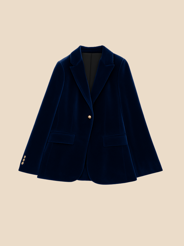 Veste en Velours à Boutons pour Femmes