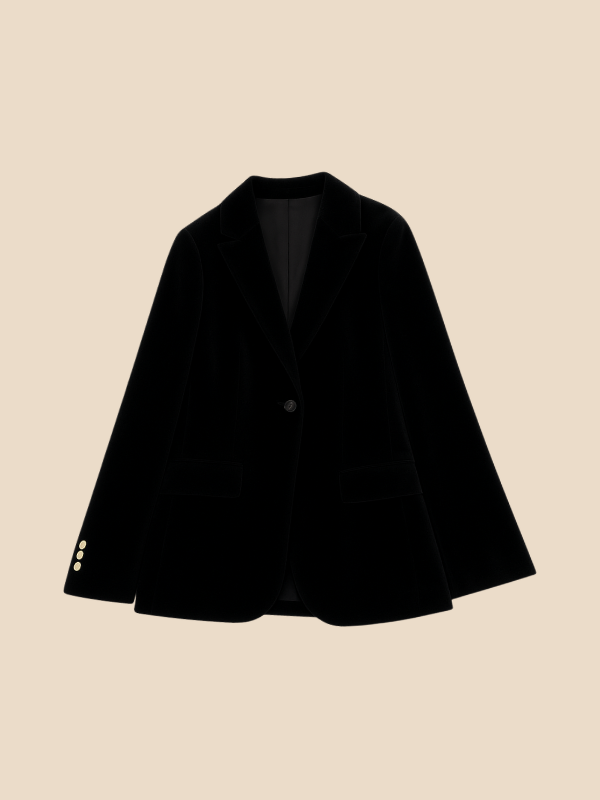 Veste en Velours à Boutons pour Femmes