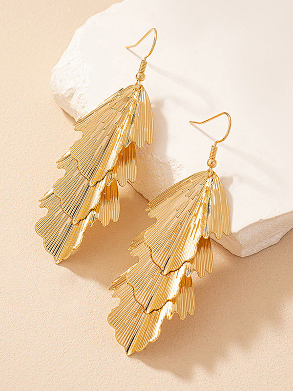 Boucles d'oreilles superposées texturées couleur unie