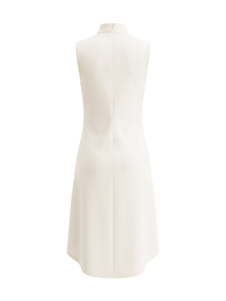 Ensemble deux pièces à col cheminée, à ourlet plongeant, taille haute, couleur unie – chemisier + pantalon