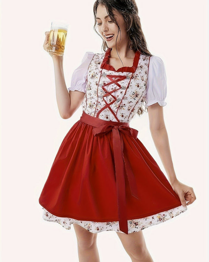 Robe Dirndl à motifs floraux pour femmes | Festif