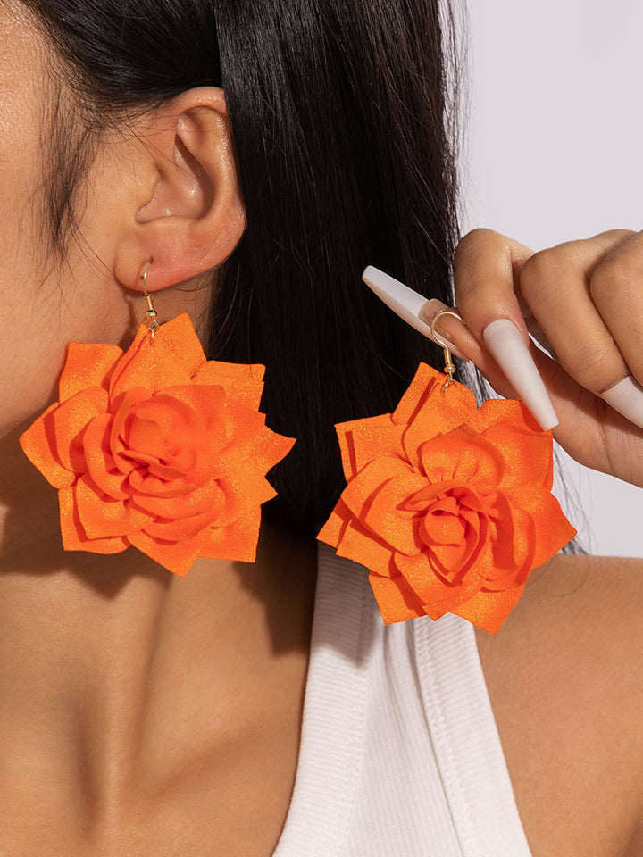 Boucles d'oreilles pendantes en forme de fleur