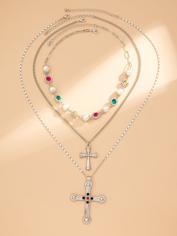 Collier superposé à pompons