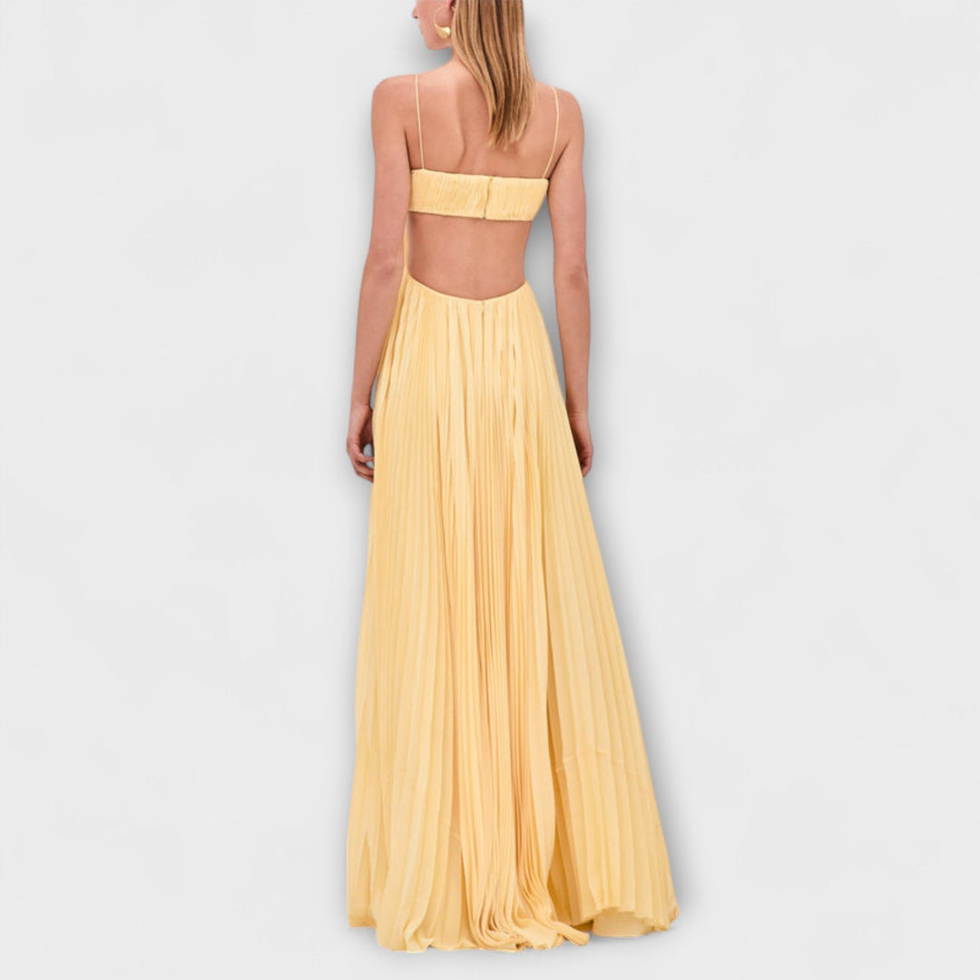 Mireille - Robe maxi élégante avec décolleté plissé