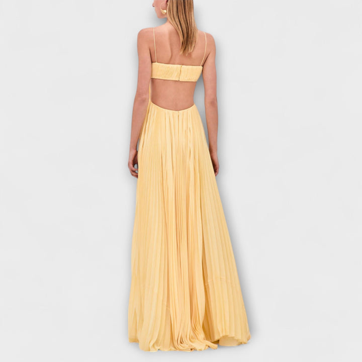 Mireille - Robe maxi élégante avec décolleté plissé